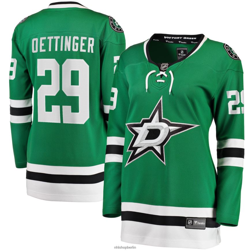 Frauen NHL Dallas Stars Jake Oettinger Fanatics-Branding-Kelly-Green-Heimtrikot für Breakaway-Spieler Kleidung BF680T311