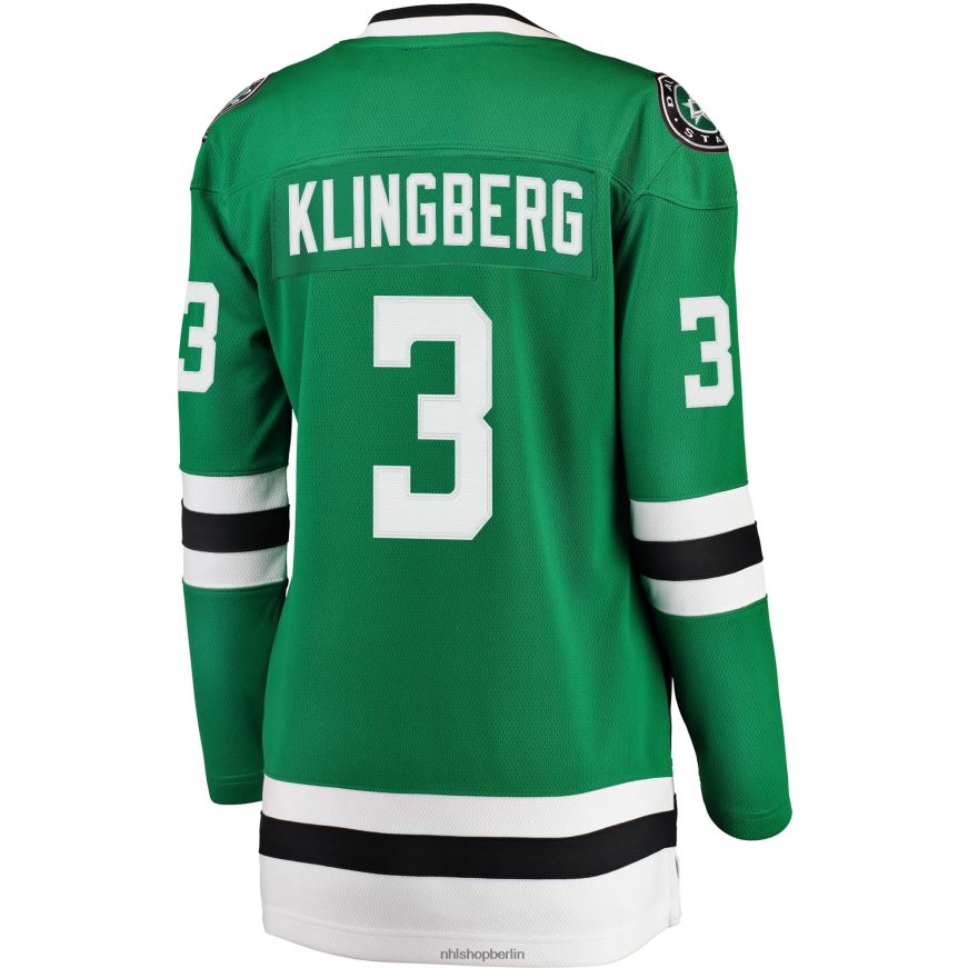 Frauen NHL Dallas Stars John Klingberg Fanatics gebrandetes Kelly Green Breakaway-Spielertrikot Kleidung BF680T2279