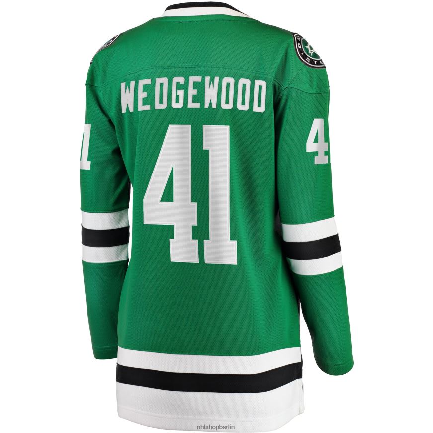 Frauen NHL Dallas Stars Scott Wedgewood Fanatics-Heimtrikot mit Kelly Green-Logo für Breakaway-Spieler Kleidung BF680T1948