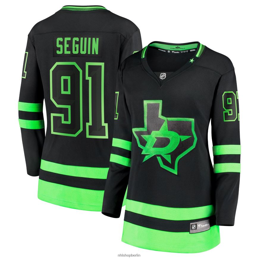 Frauen NHL Dallas Stars Tyler Seguin Fanatics gebrandetes schwarzes 2020/21 alternatives Premier Breakaway-Spielertrikot Kleidung BF680T535