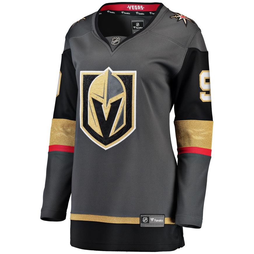 Frauen NHL Das alternative Breakaway-Spielertrikot der Vegas Golden Knights mit Jack Eichel Fanatics-Logo Kleidung BF680T1578