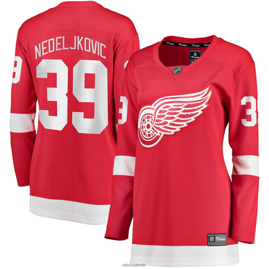 Frauen NHL Detroit Red Wings Alex Nedeljkovic Fanatics-gebrandetes rotes Home-Breakaway-Spielertrikot Kleidung BF680T2175