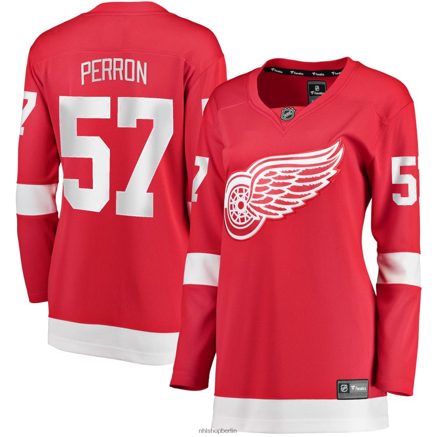 Frauen NHL Detroit Red Wings David Perron Fanatics-gebrandetes rotes Home-Breakaway-Spielertrikot Kleidung BF680T1634