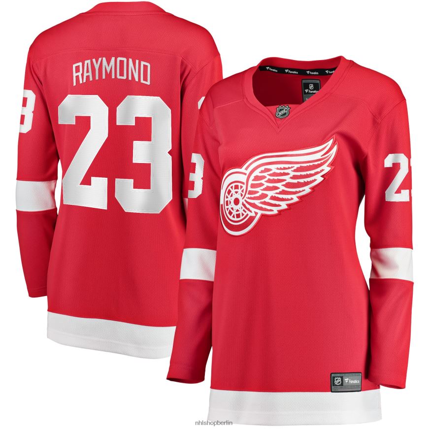 Frauen NHL Detroit Red Wings Lucas Raymond Fanatics-gebrandetes rotes Home-Breakaway-Spielertrikot Kleidung BF680T1160