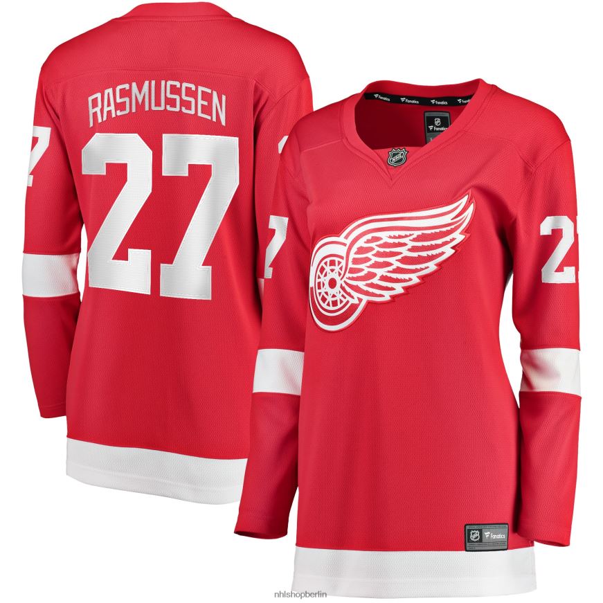 Frauen NHL Detroit Red Wings Michael Rasmussen Fanatics-gebrandetes rotes Home-Breakaway-Spielertrikot Kleidung BF680T2247