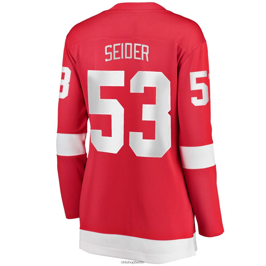 Frauen NHL Detroit Red Wings Moritz Seider Fanatics-gebrandetes rotes Home-Breakaway-Spielertrikot Kleidung BF680T2216