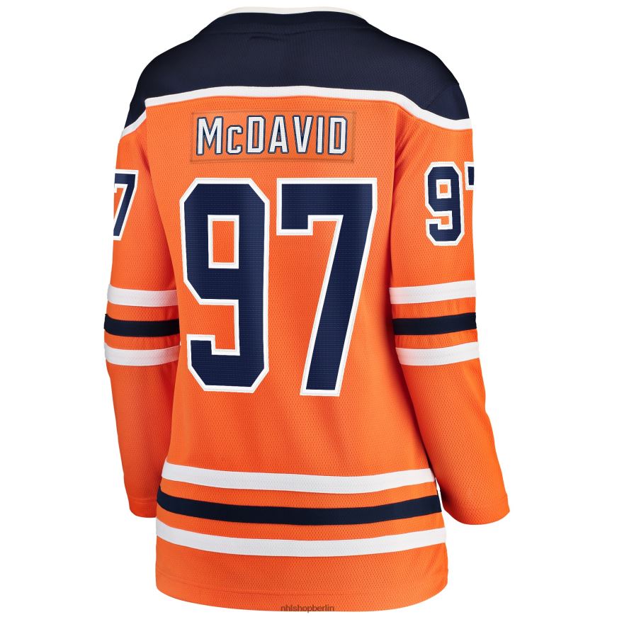 Frauen NHL Edmonton Oilers Connor McDavid Fanatics-gebrandetes orangefarbenes Home-Premier-Breakaway-Spielertrikot Kleidung BF680T2121