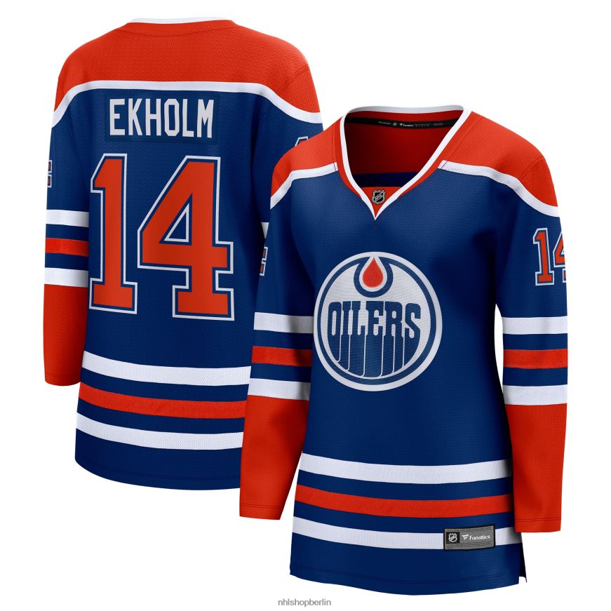 Frauen NHL Edmonton Oilers Mattias Ekholm-Fanatiker-Heimtrikot mit Fanatics-Logo der Royals Kleidung BF680T1152