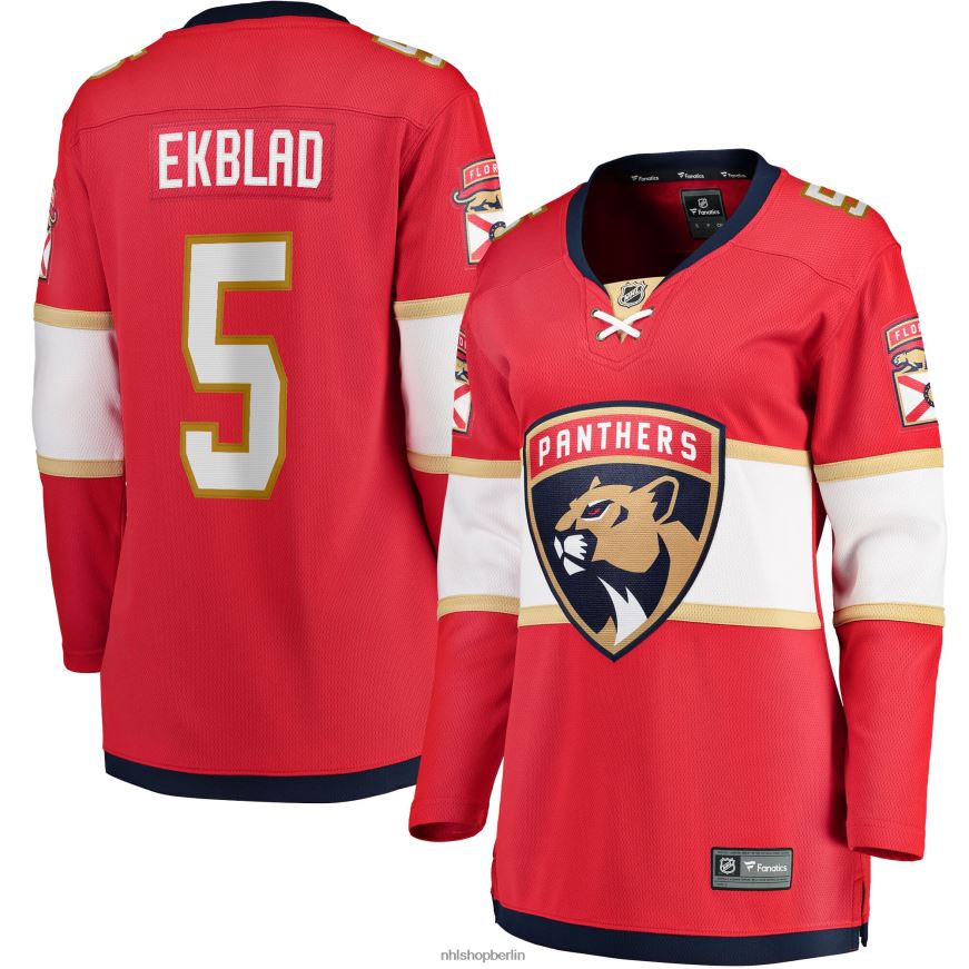 Frauen NHL Florida Panthers Aaron Ekblad Fanatics-gebrandetes rotes Heimmannschafts-Abtrünnigen-Spielertrikot Kleidung BF680T1099