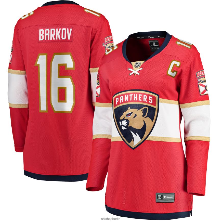 Frauen NHL Florida Panthers Aleksander Barkov Fanatics-gebrandetes rotes Home-Captain-Premier-Breakaway-Spielertrikot Kleidung BF680T360