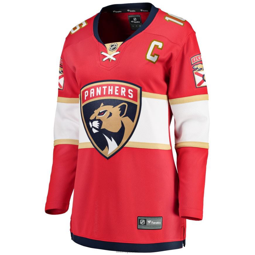 Frauen NHL Florida Panthers Aleksander Barkov Fanatics-gebrandetes rotes Home-Captain-Premier-Breakaway-Spielertrikot Kleidung BF680T360