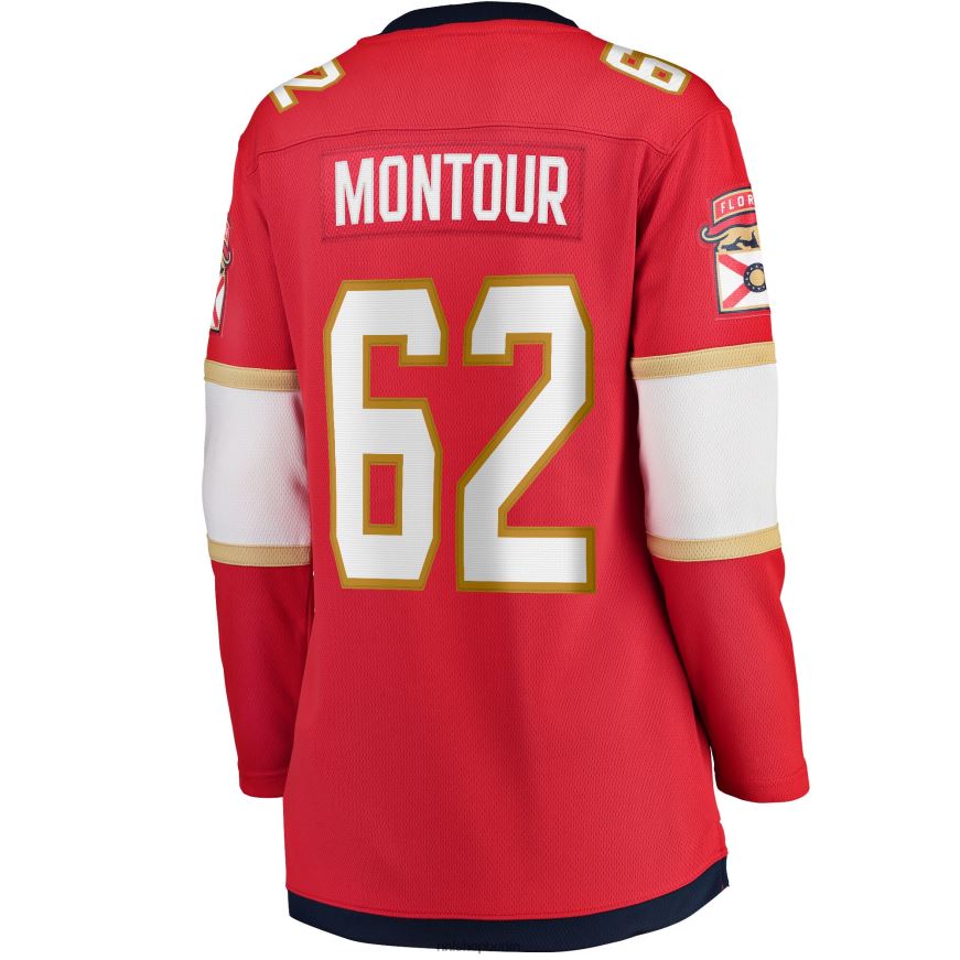 Frauen NHL Florida Panthers Brandon Montour Fanatics-gebrandetes rotes Home-Breakaway-Spielertrikot Kleidung BF680T2159