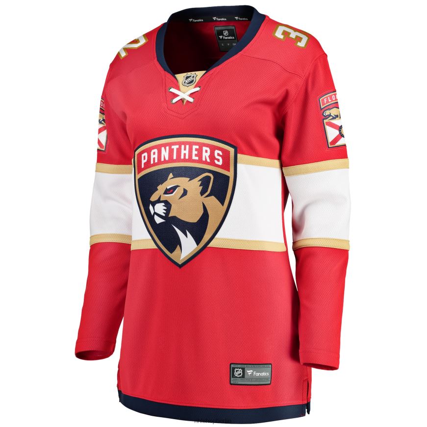 Frauen NHL Florida Panthers Lucas Carlsson Fanatics-gebrandetes rotes Heim-Ausreißer-Spielertrikot Kleidung BF680T2311