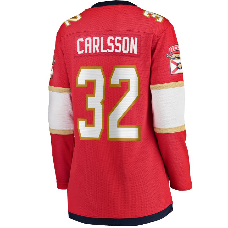 Frauen NHL Florida Panthers Lucas Carlsson Fanatics-gebrandetes rotes Heim-Ausreißer-Spielertrikot Kleidung BF680T2311