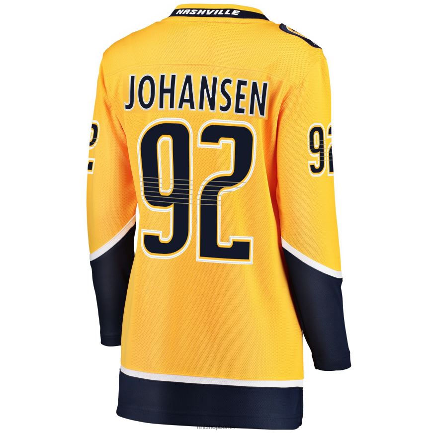 Frauen NHL Goldenes Breakaway-Spielertrikot der Nashville Predators mit Ryan Johansen-Fanatiker-Logo Kleidung BF680T1785