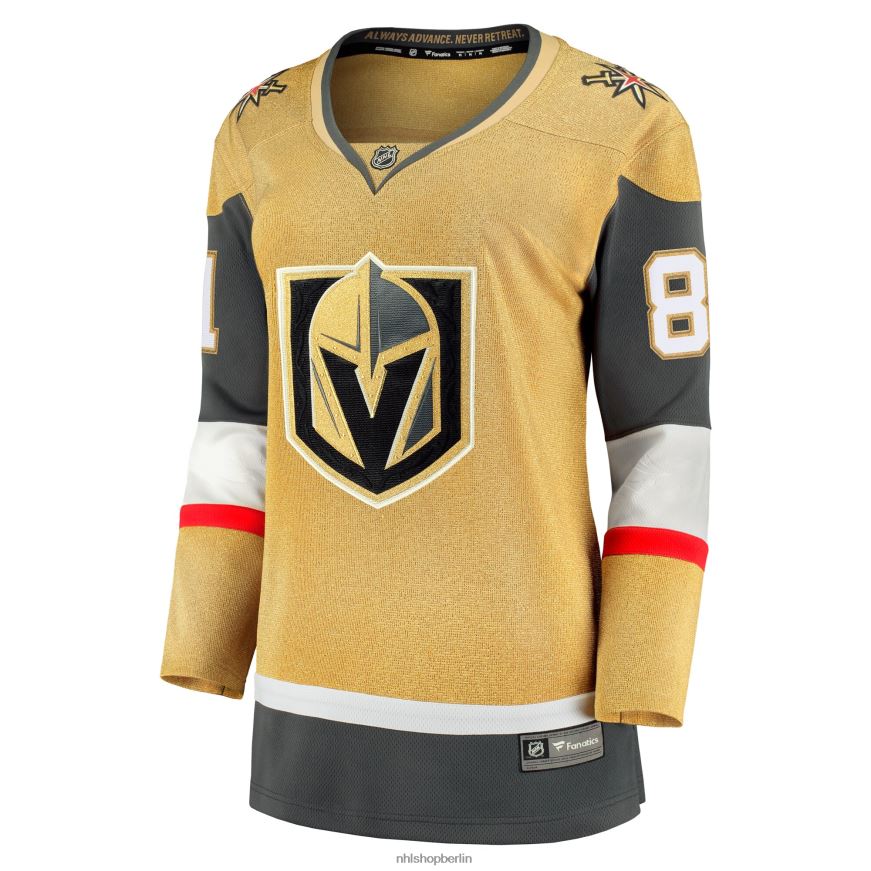 Frauen NHL Goldenes Heim-Breakaway-Trikot der Vegas Golden Knights mit Jonathan Marchessault Fanatics-Logo Kleidung BF680T1591