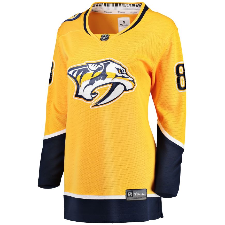 Frauen NHL Goldenes Home-Breakaway-Spielertrikot der Nashville Predators mit Fanatics-Logo der Cody Glass Kleidung BF680T1811