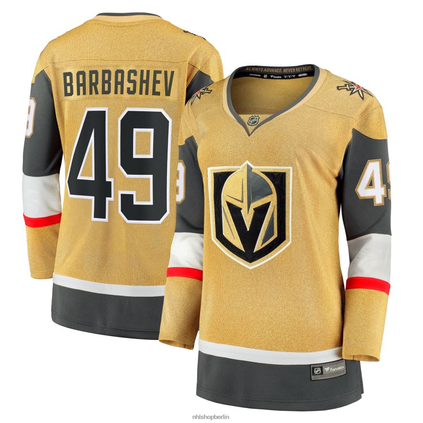 Frauen NHL Goldenes Home-Breakaway-Trikot der Vegas Golden Knights mit Fanatics-Logo von Ivan Barbashev Kleidung BF680T1588