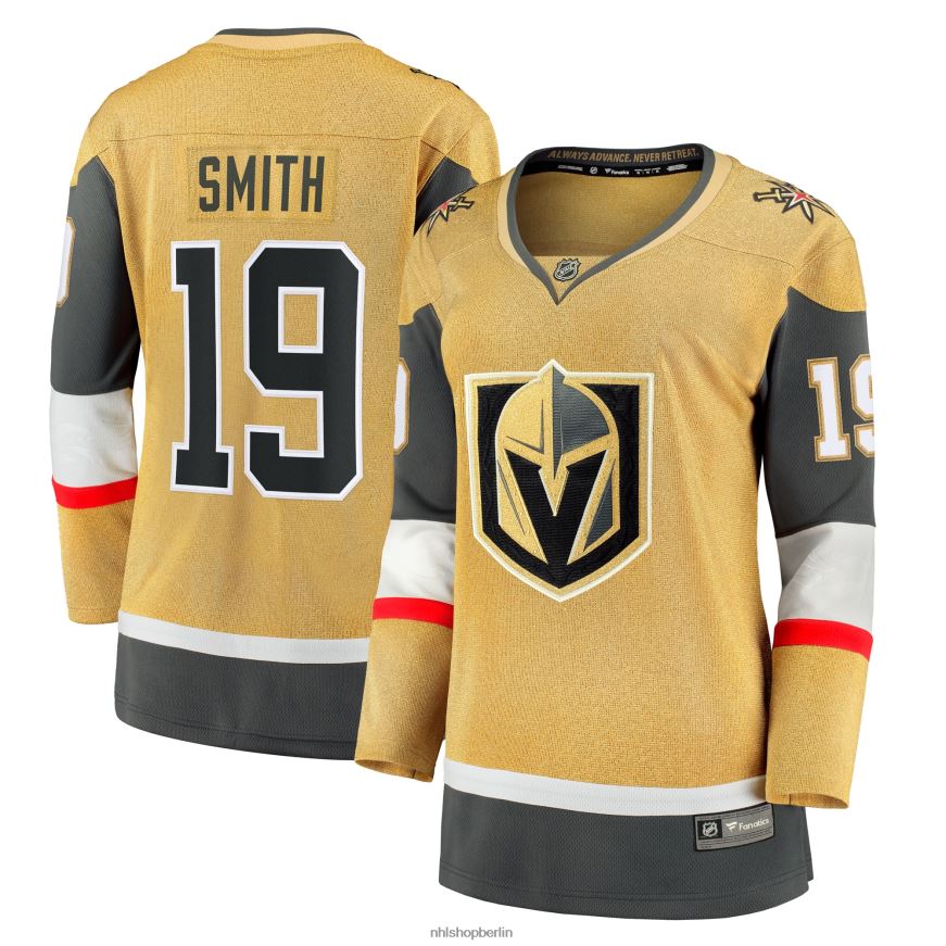 Frauen NHL Goldenes Home-Breakaway-Trikot der Vegas Golden Knights mit Reilly-Smith-Fanatiker-Logo Kleidung BF680T1587