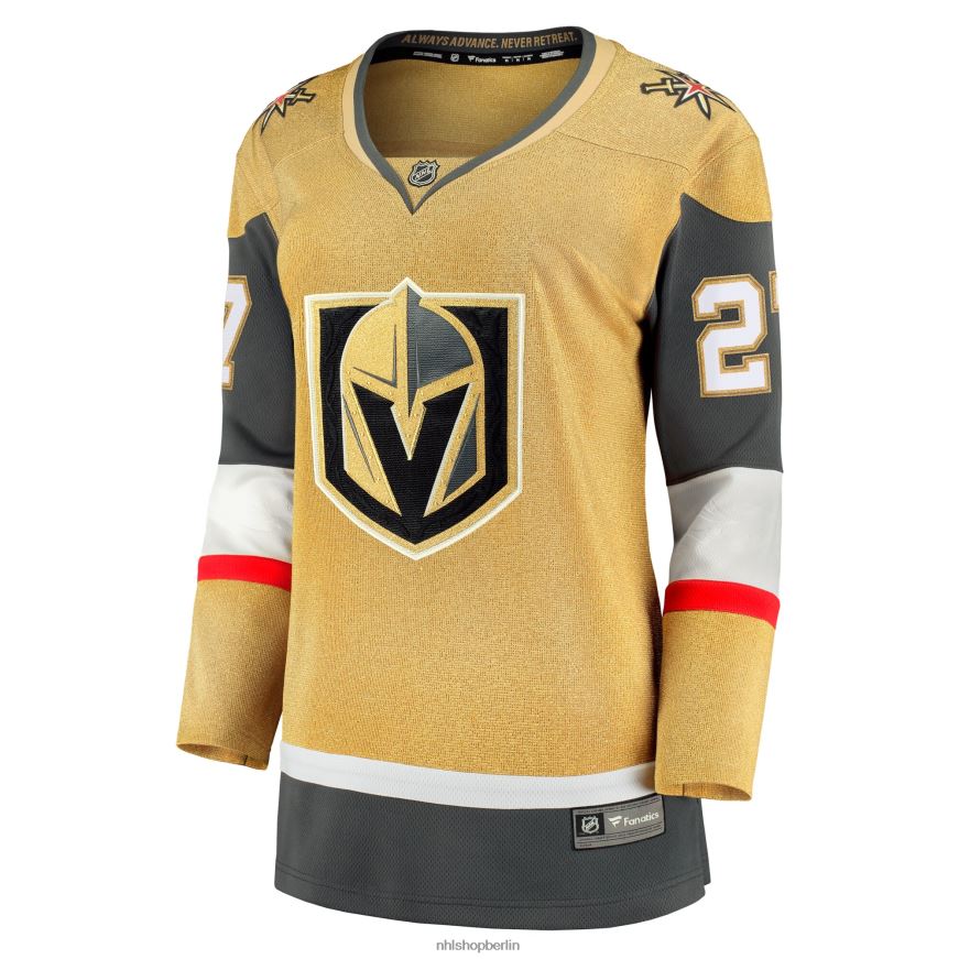 Frauen NHL Goldenes Home-Breakaway-Trikot der Vegas Golden Knights mit Shea Theodore Fanatics-Logo Kleidung BF680T1586