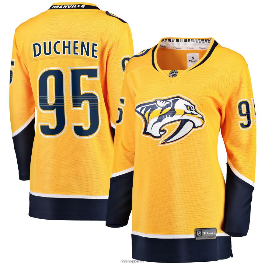 Frauen NHL Goldfarbenes Home-Premier-Breakaway-Spielertrikot der Nashville Predators Matt Duchene Fanatics Kleidung BF680T1071