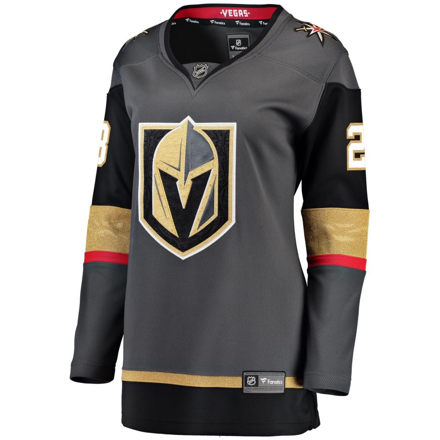 Frauen NHL Graues Alternative-Breakaway-Spielertrikot der Vegas Golden Knights mit Fanatics-Logo der William Carrier Kleidung BF680T1912