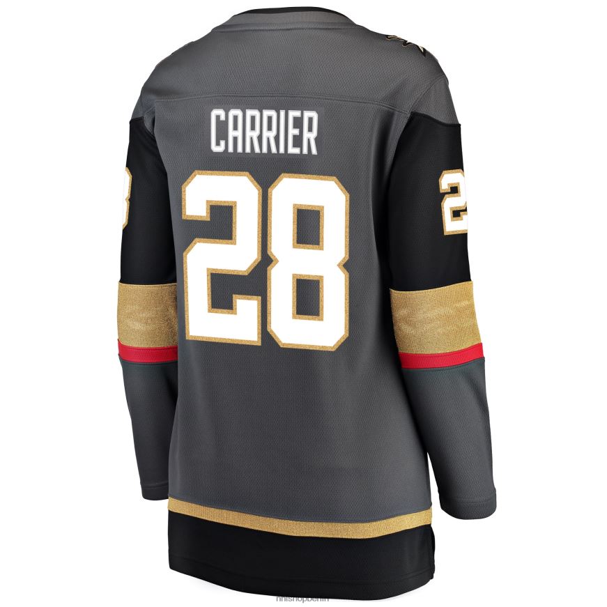 Frauen NHL Graues Alternative-Breakaway-Spielertrikot der Vegas Golden Knights mit Fanatics-Logo der William Carrier Kleidung BF680T1912