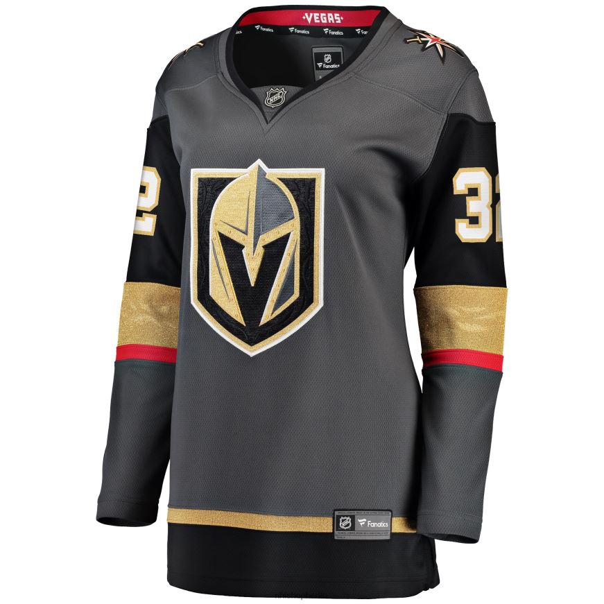 Frauen NHL Graues Breakaway-Heimtrikot der Vegas Golden Knights mit Jonathan Quick Fanatics-Logo Kleidung BF680T734