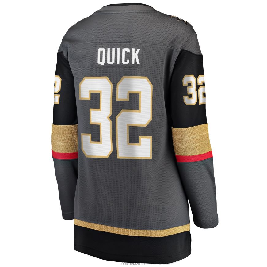 Frauen NHL Graues Breakaway-Heimtrikot der Vegas Golden Knights mit Jonathan Quick Fanatics-Logo Kleidung BF680T734