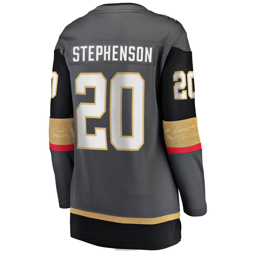 Frauen NHL Graues Heim-Ausreißer-Spielertrikot der Vegas Golden Knights mit Chandler Stephenson Fanatics-Logo Kleidung BF680T1281