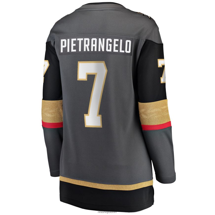 Frauen NHL Graues alternatives Breakaway-Spielertrikot der Vegas Golden Knights mit Alex Pietrangelo Fanatics-Logo Kleidung BF680T2439