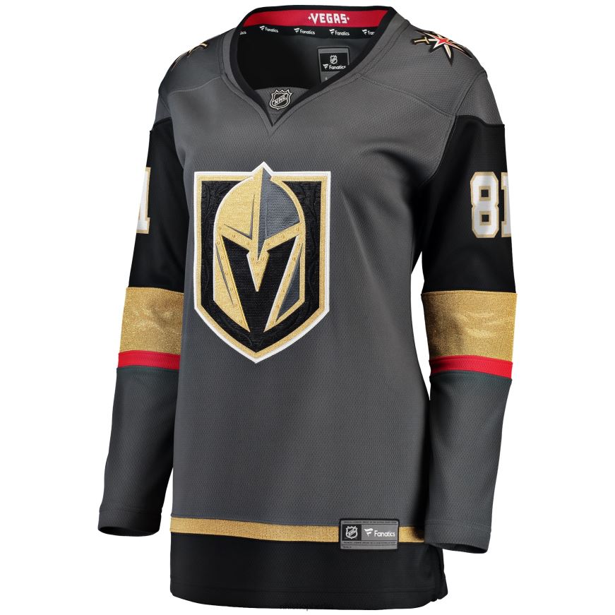 Frauen NHL Graues alternatives Breakaway-Spielertrikot der Vegas Golden Knights mit Jonathan Marchessault Fanatics-Logo Kleidung BF680T684