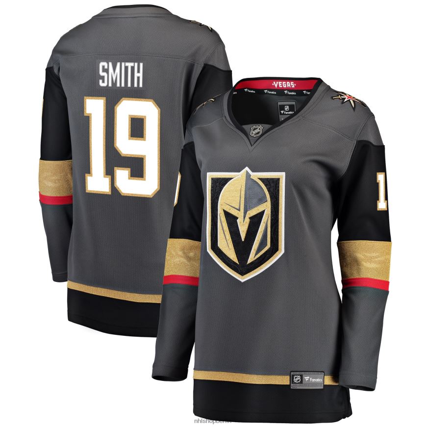 Frauen NHL Graues alternatives Breakaway-Spielertrikot der Vegas Golden Knights mit Reilly-Smith-Fanatiker-Logo Kleidung BF680T1258