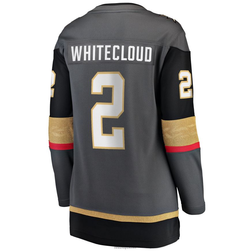 Frauen NHL Graues alternatives Breakaway-Trikot der Vegas Golden Knights mit Zach Whitecloud Fanatics-Logo Kleidung BF680T1667