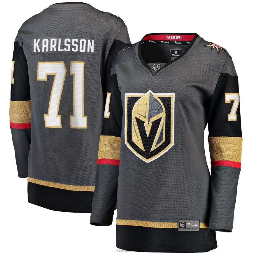 Frauen NHL Graues alternatives Premier-Breakaway-Spielertrikot der Vegas Golden Knights mit Fanatics-Logo von William Karlsson Kleidung BF680T887