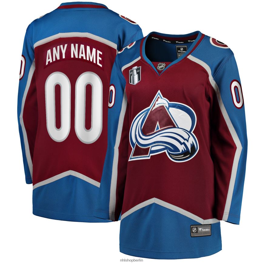 Frauen NHL Individuelles Heimtrikot für das Stanley-Cup-Finale 2022 der Colorado Avalanche Fanatics in Burgunderrot Kleidung BF680T600