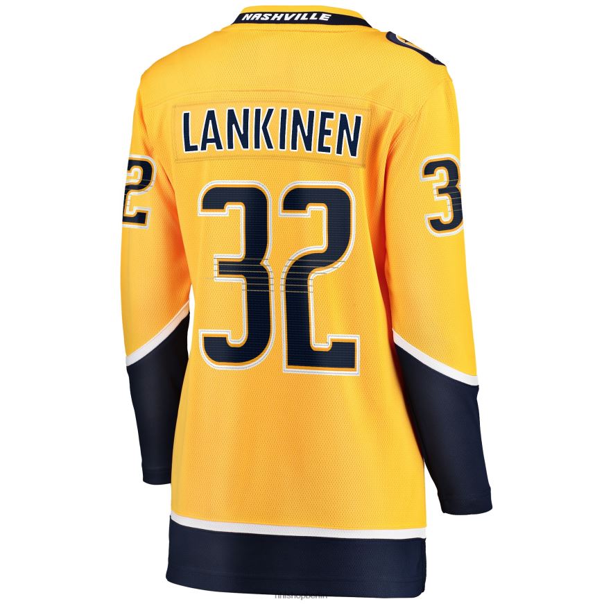 Frauen NHL Kevin Lankinens Fanatics-Heimtrikot der Nashville Predators in Gold Kleidung BF680T2140