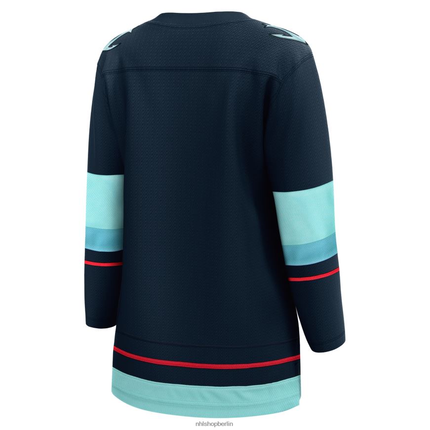 Frauen NHL Marineblaues Breakaway-Heimtrikot mit Fanatics-Logo von Seattle Kraken Kleidung BF680T358