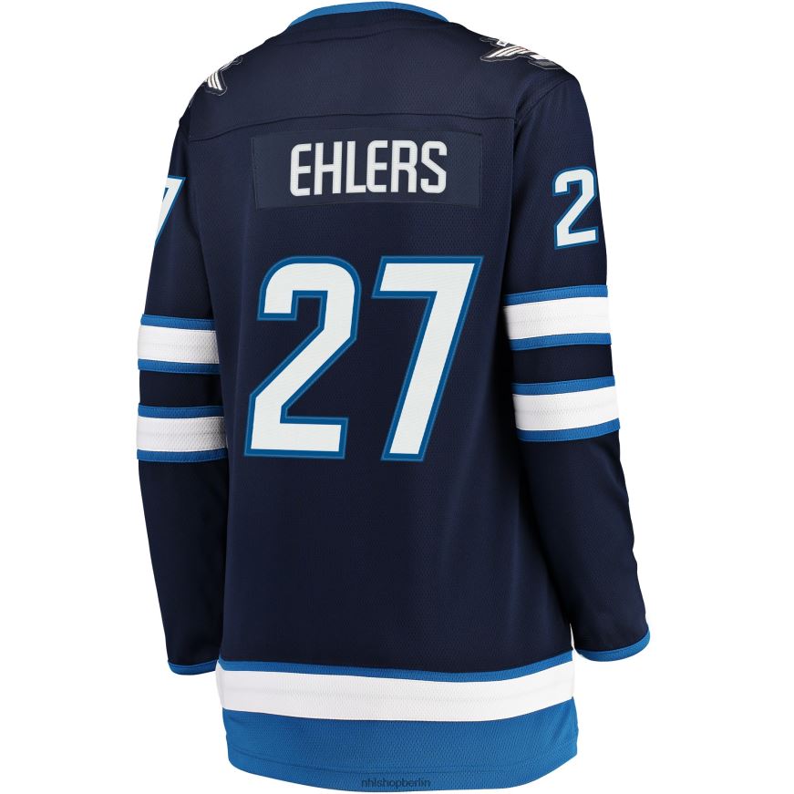 Frauen NHL Marineblaues Breakaway-Trikot der Winnipeg Jets Nikolaj Ehlers mit Fanatics-Logo Kleidung BF680T1774