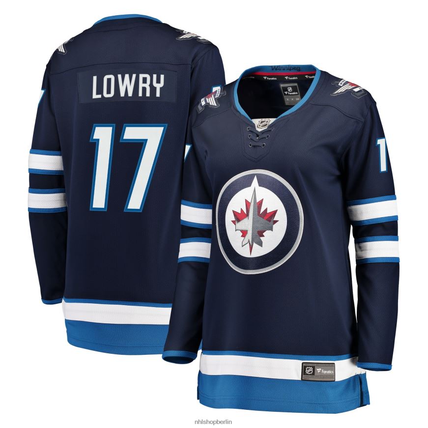 Frauen NHL Marineblaues Breakaway-Trikot der Winnipeg Jets mit Adam Lowry Fanatics-Logo Kleidung BF680T2060