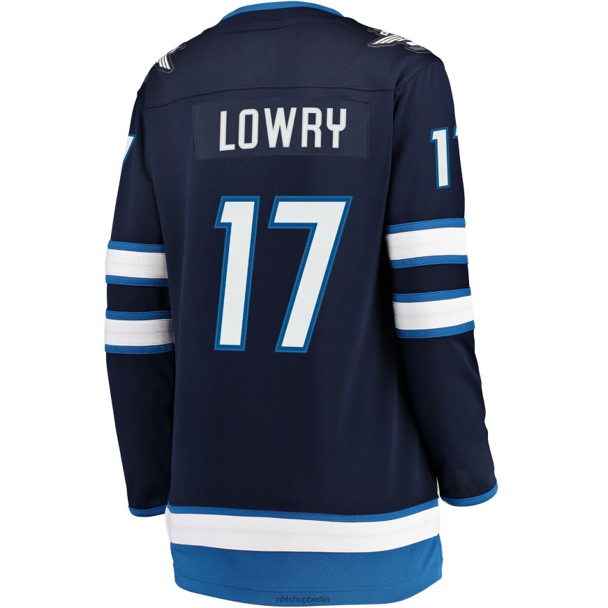 Frauen NHL Marineblaues Breakaway-Trikot der Winnipeg Jets mit Adam Lowry Fanatics-Logo Kleidung BF680T2060