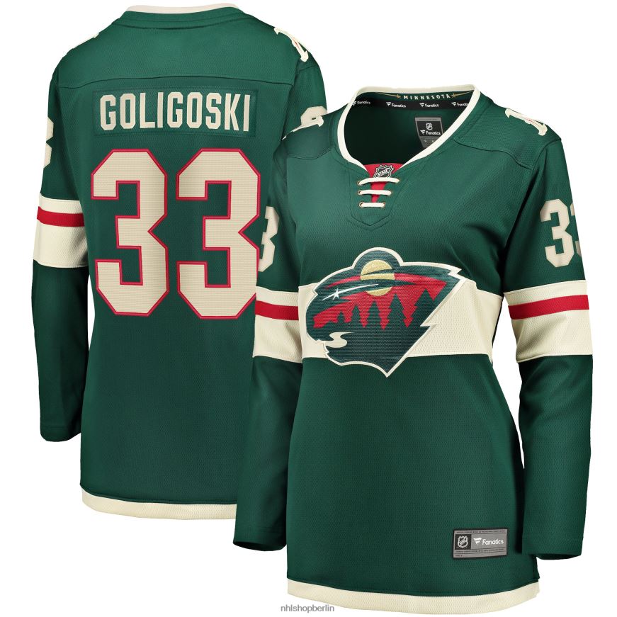 Frauen NHL Minnesota Wild Alex Goligoski Fanatics-gebrandetes grünes Home-Breakaway-Spielertrikot Kleidung BF680T1777