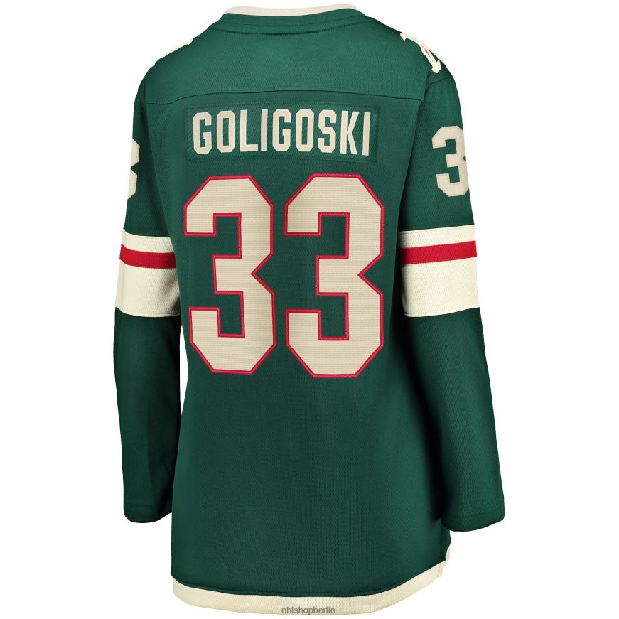 Frauen NHL Minnesota Wild Alex Goligoski Fanatics-gebrandetes grünes Home-Breakaway-Spielertrikot Kleidung BF680T1777