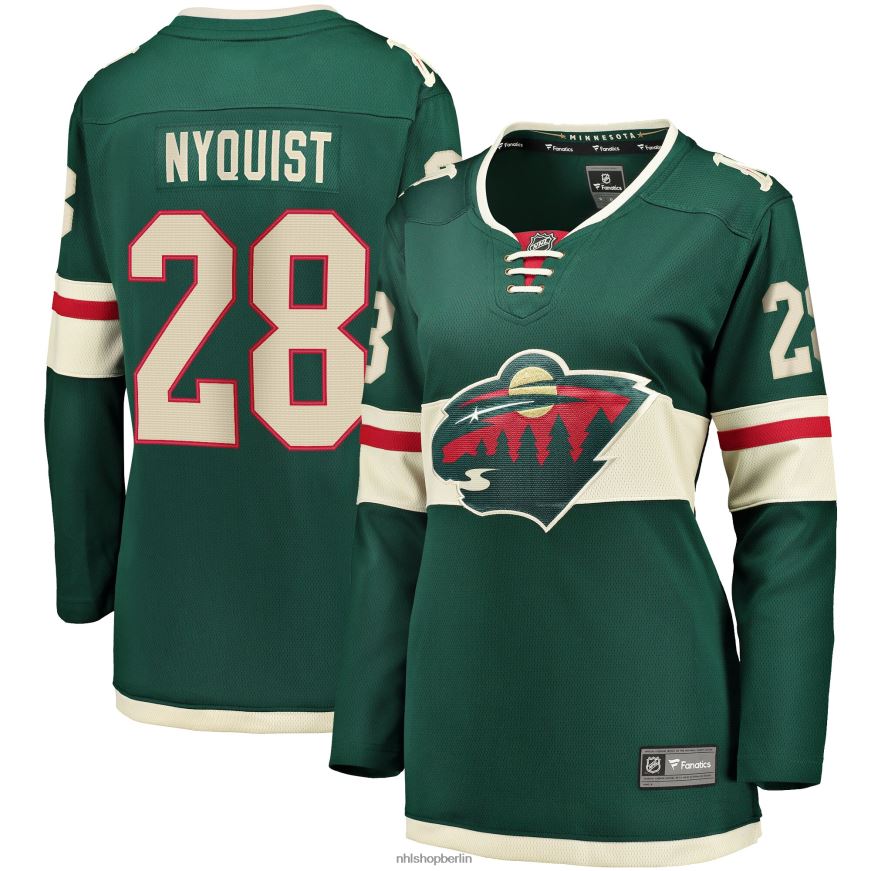 Frauen NHL Minnesota Wild Gustav Nyquist Fanatics-gebrandetes grünes Breakaway-Heimtrikot Kleidung BF680T2314