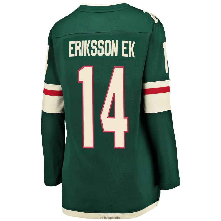 Frauen NHL Minnesota Wild Joel Eriksson Ek Fanatics gebrandetes grünes Breakaway-Spielertrikot Kleidung BF680T990