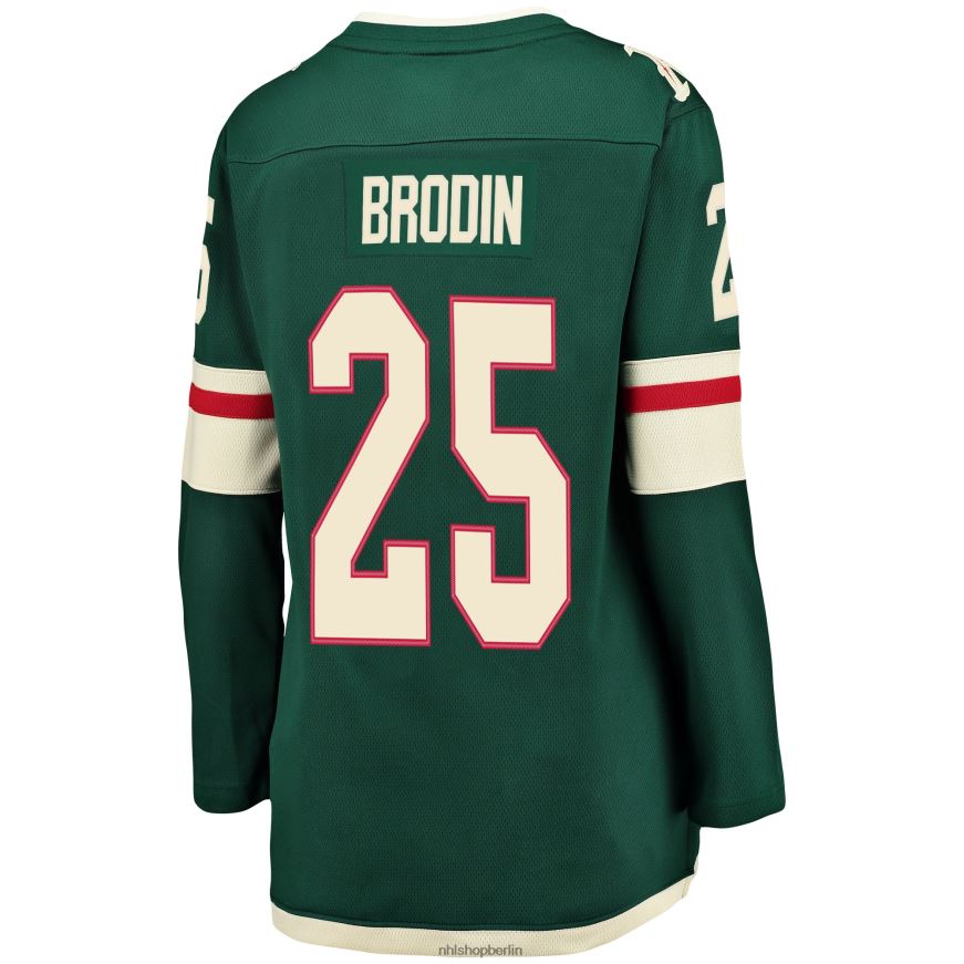 Frauen NHL Minnesota Wild Jonas Brodin Fanatics-gebrandetes grünes Breakaway-Spielertrikot Kleidung BF680T2052