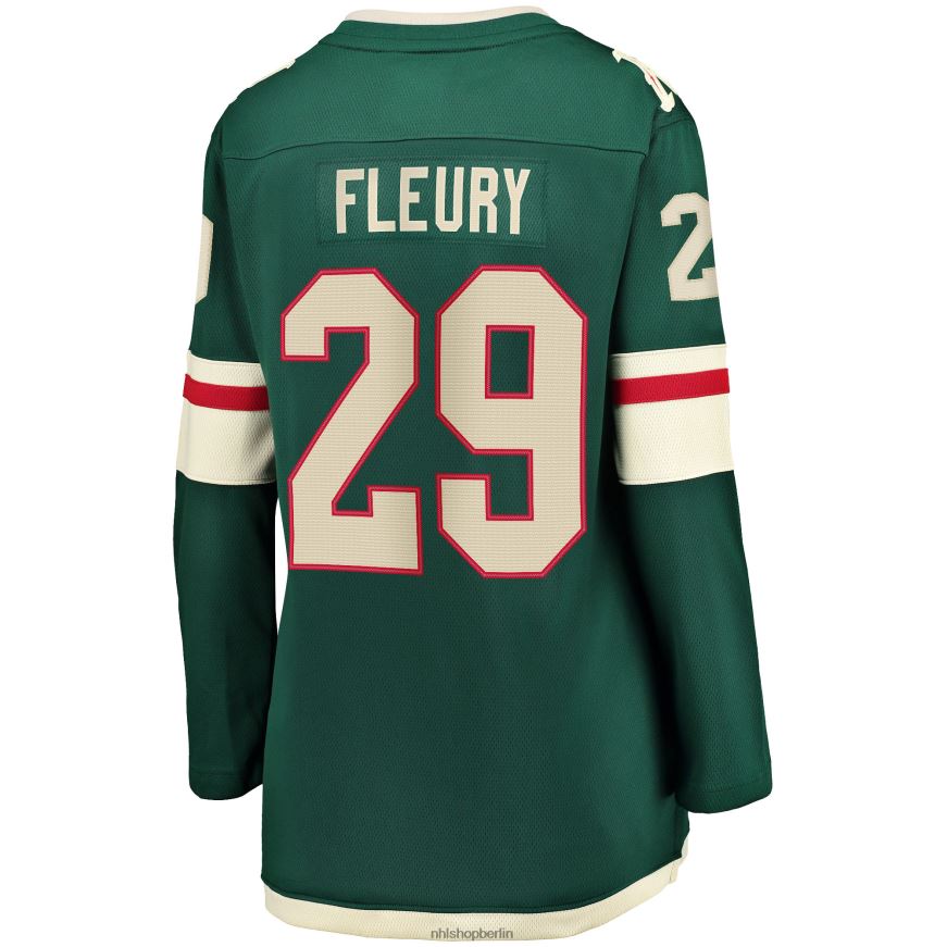 Frauen NHL Minnesota Wild Marc-Andre Fleury Fanatics-gebrandetes grünes Home-Breakaway-Spielertrikot Kleidung BF680T791