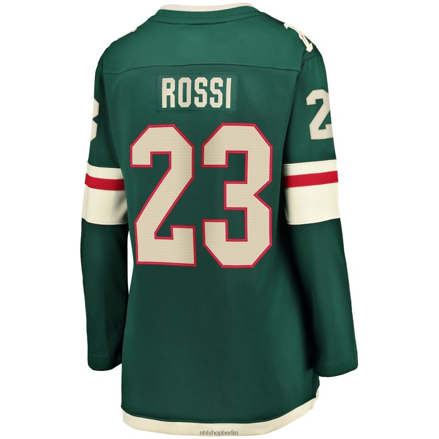 Frauen NHL Minnesota Wild Marco Rossi Fanatics-gebrandetes grünes Home-Breakaway-Spielertrikot Kleidung BF680T1399