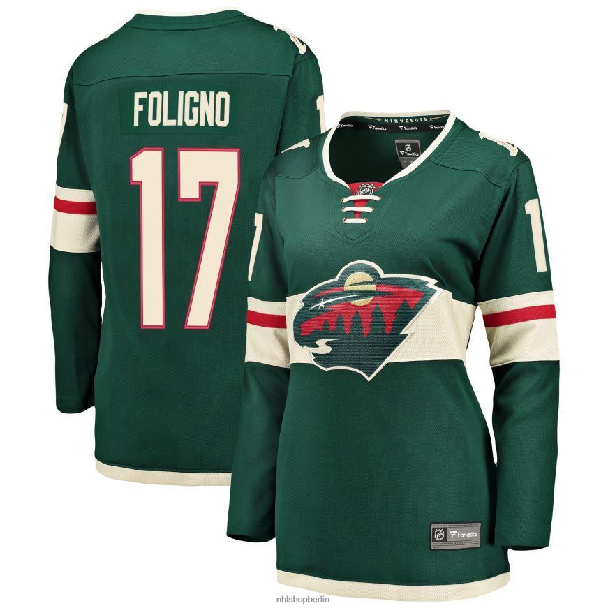 Frauen NHL Minnesota Wild Marcus Foligno Fanatics-gebrandetes grünes Breakaway-Spielertrikot Kleidung BF680T1029