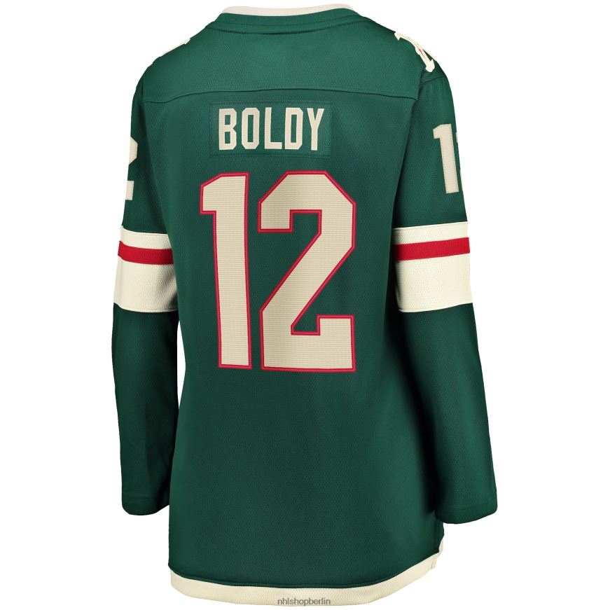 Frauen NHL Minnesota Wild Matthew Boldy Fanatics-gebrandetes grünes Home-Breakaway-Spielertrikot Kleidung BF680T187